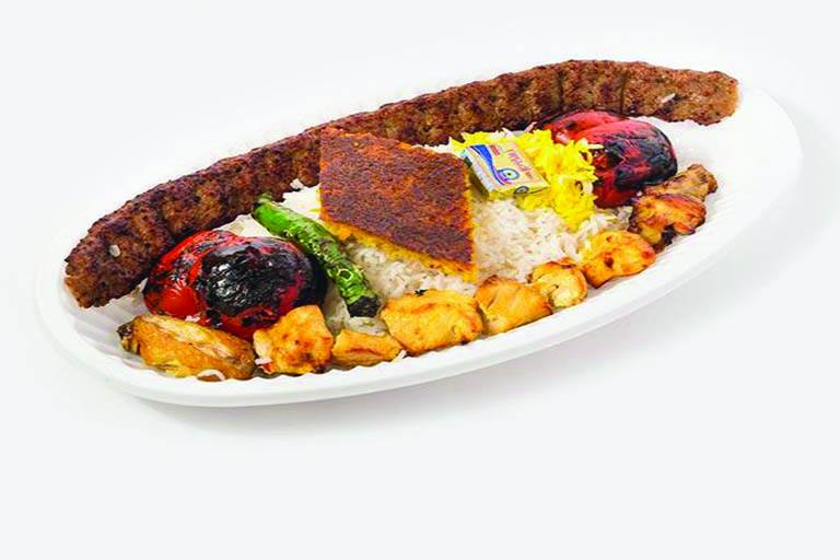 چلو کباب وزیری برنج ایرانی