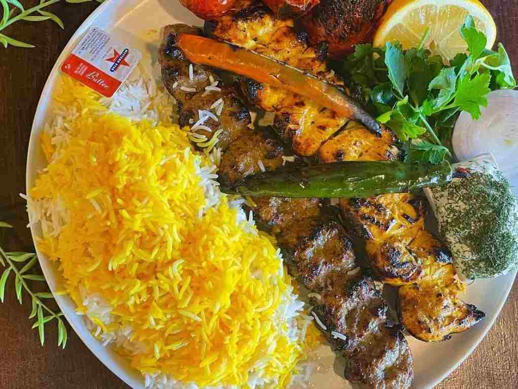 Saffron rice vaziri bbq