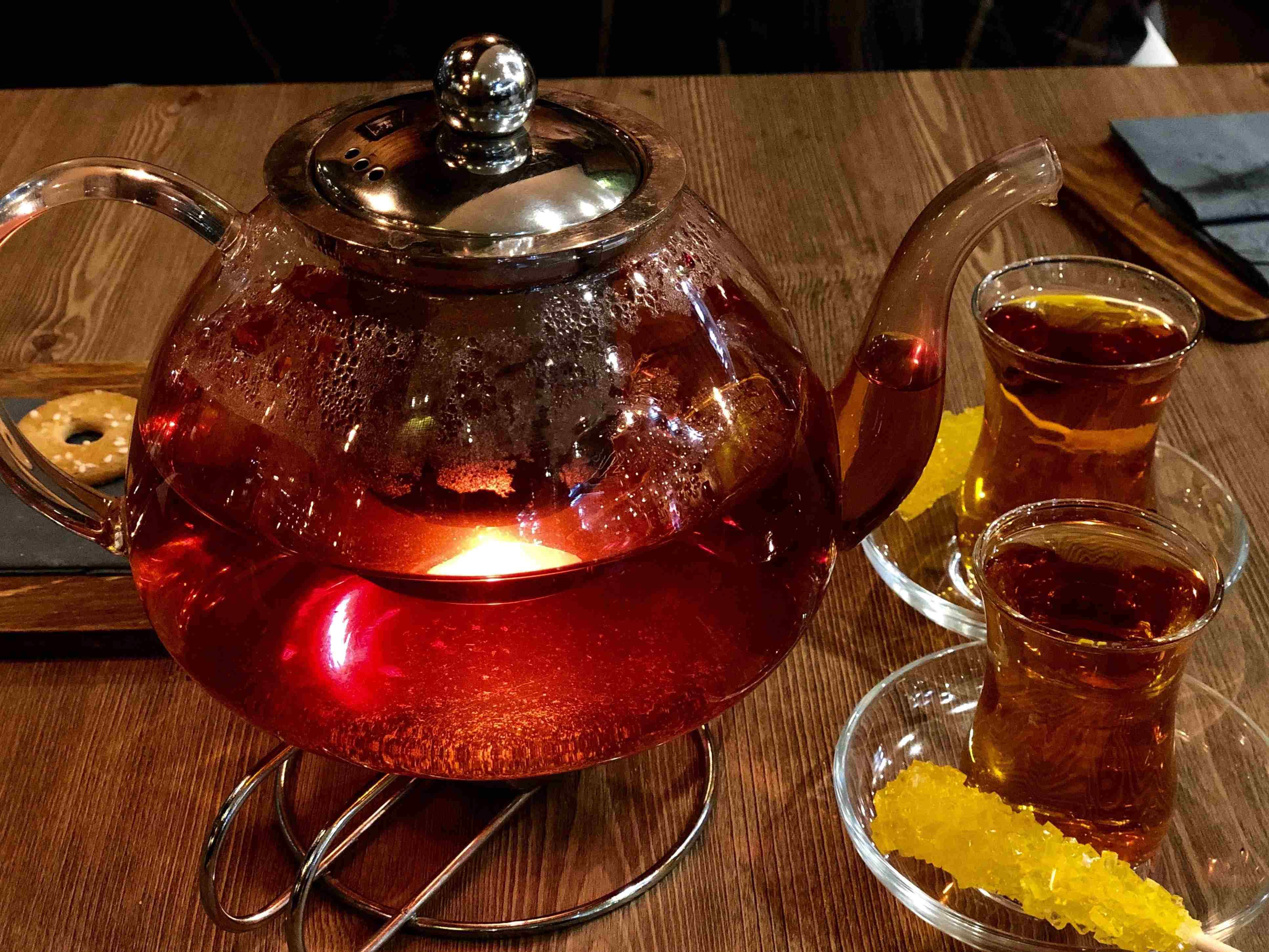 saffron tea pot
