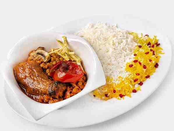 چلو خورشت قیمه بادمجان