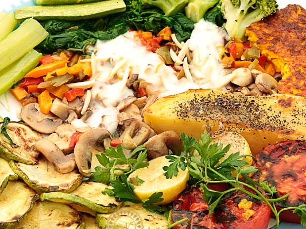بشقاب سبزیجات grilled vegetable platter