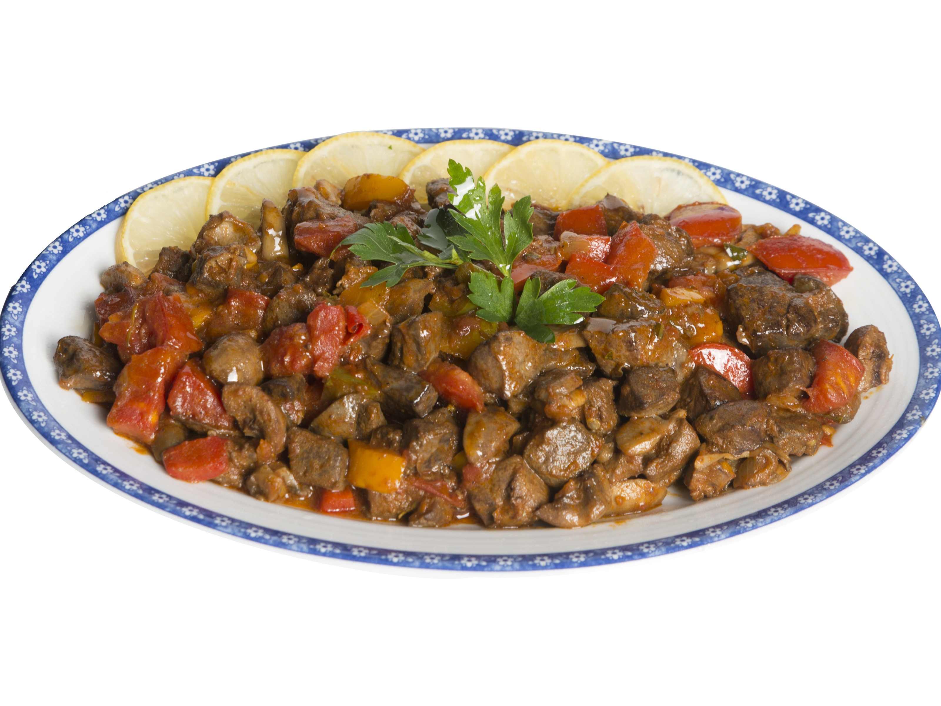 خوراک میکس دل و جگر و قلوه گوسفندی سرخ شده