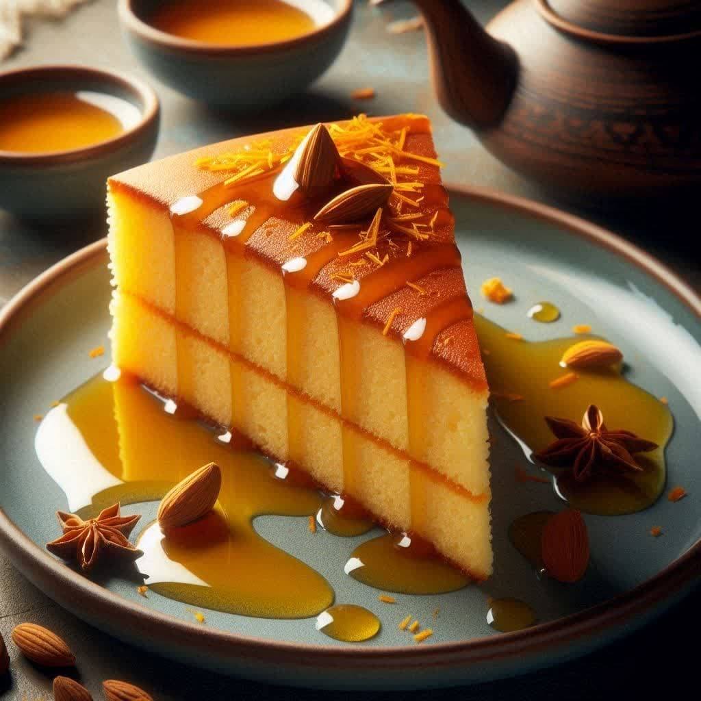 کیک گلاب و زعفران