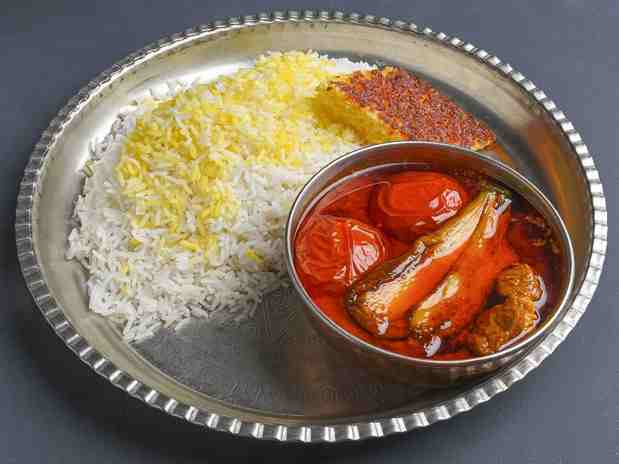 پلو خورش قیمه بادمجان