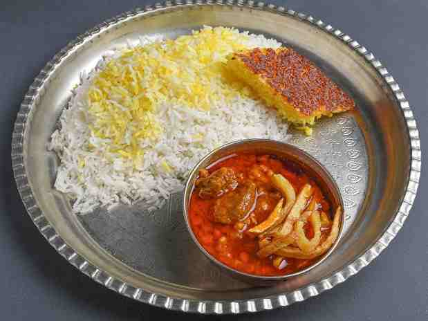 پلو خورش قیمه سیب زمینی معمولی