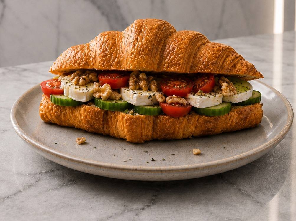 کروسان خیار و گوجه