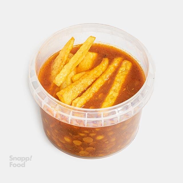 خورشت قیمه سیب زمینی (بدون برنج) در ظرف ماکروفری