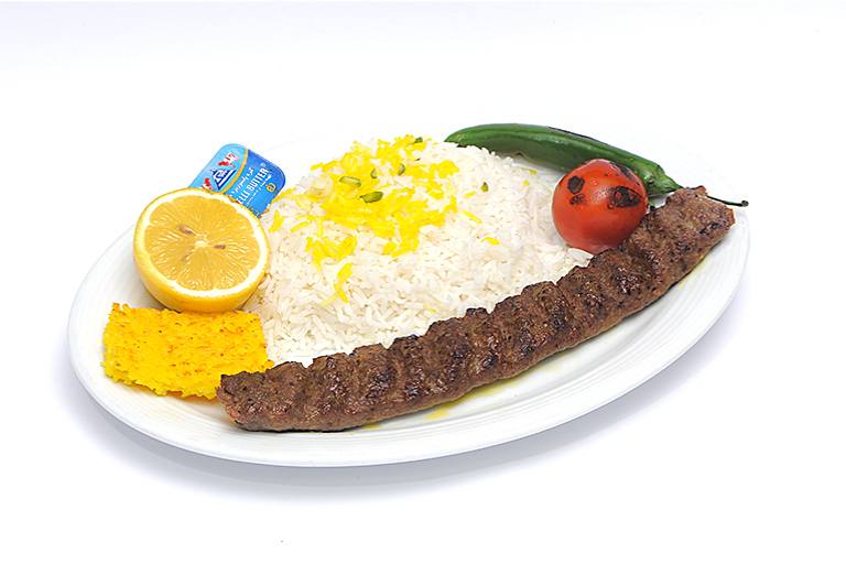 چلو کباب لقمه زعفرانی