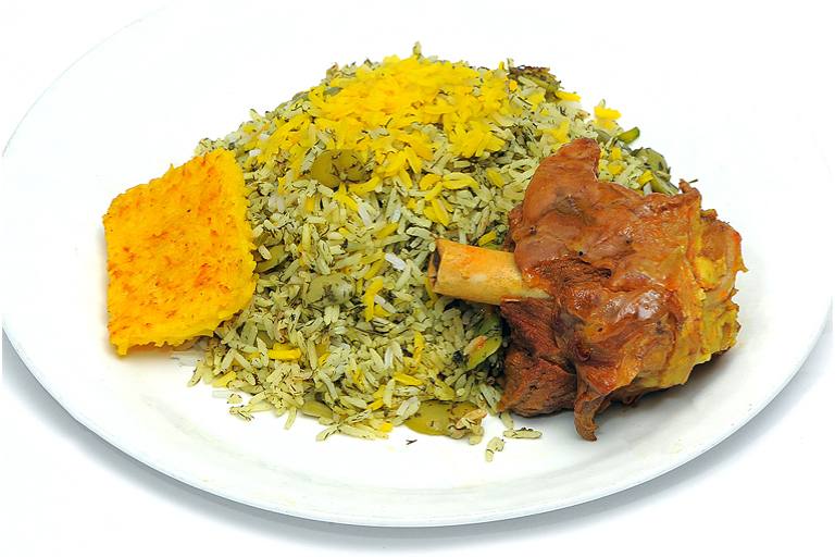 باقالی پلو با گوشت بره