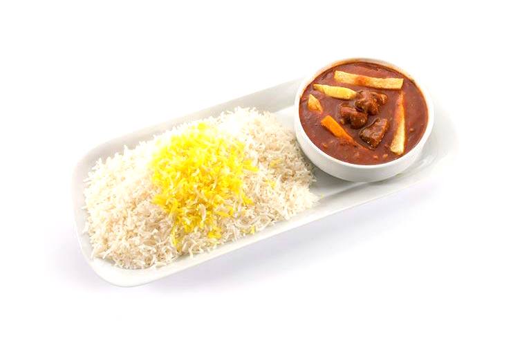چلو خورشت قیمه سیب زمینی