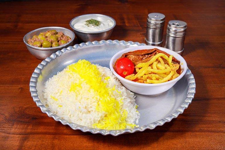 چلو خورشت قیمه بادمجان