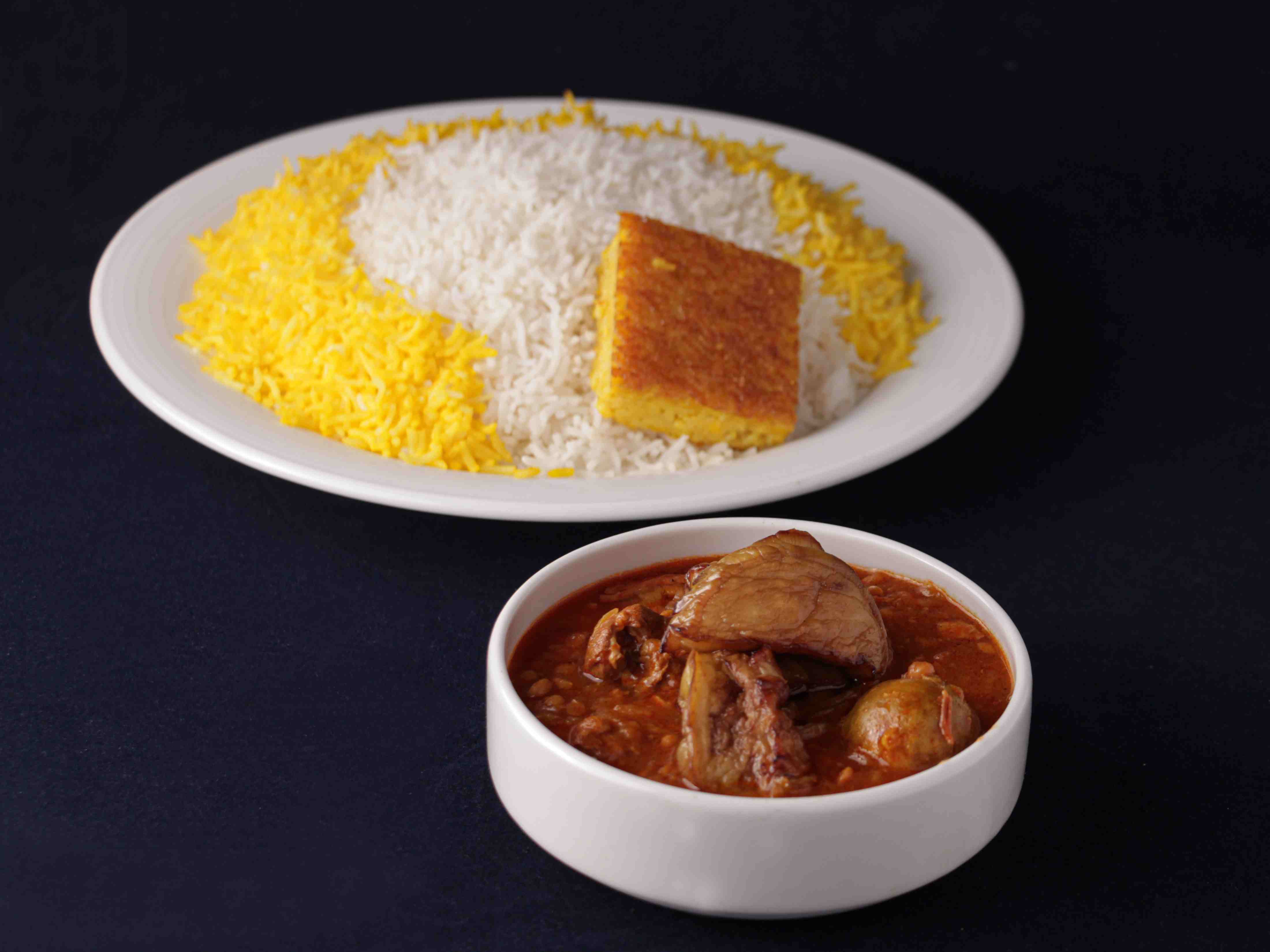 چلو خورش قیمه بادمجان