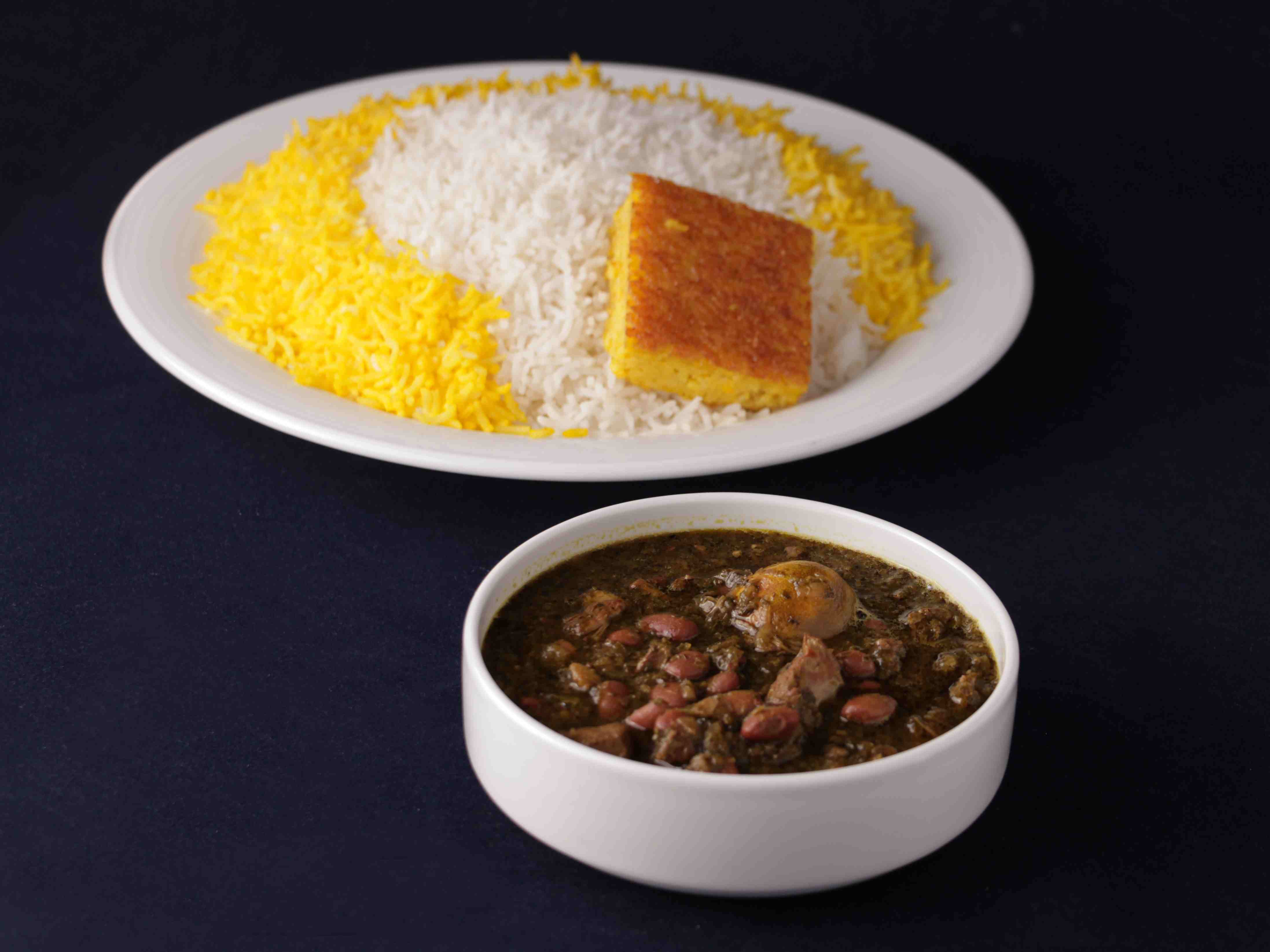 چلو خورش قرمه سبزی
