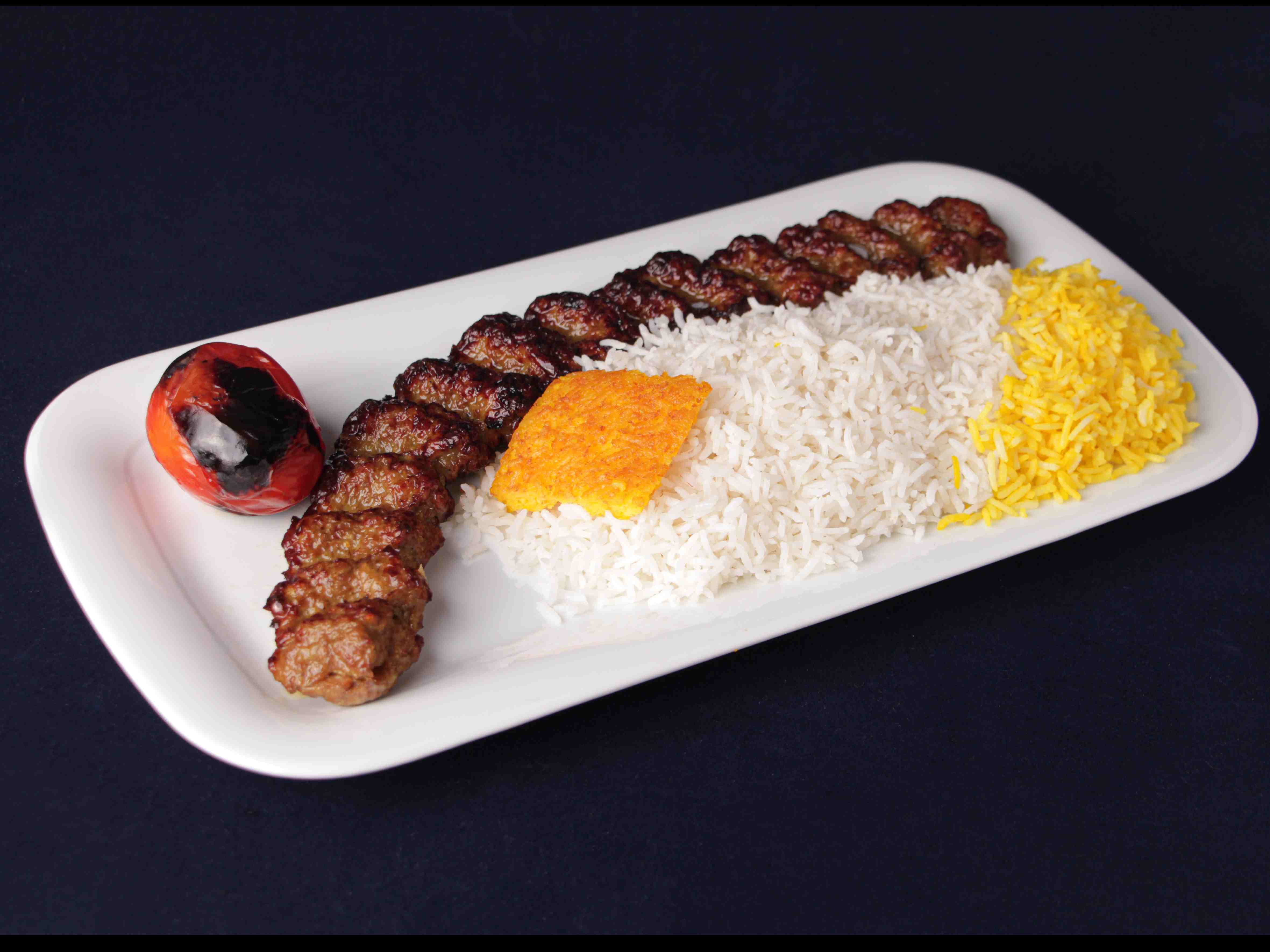 چلو کباب لقمه زعفرانی