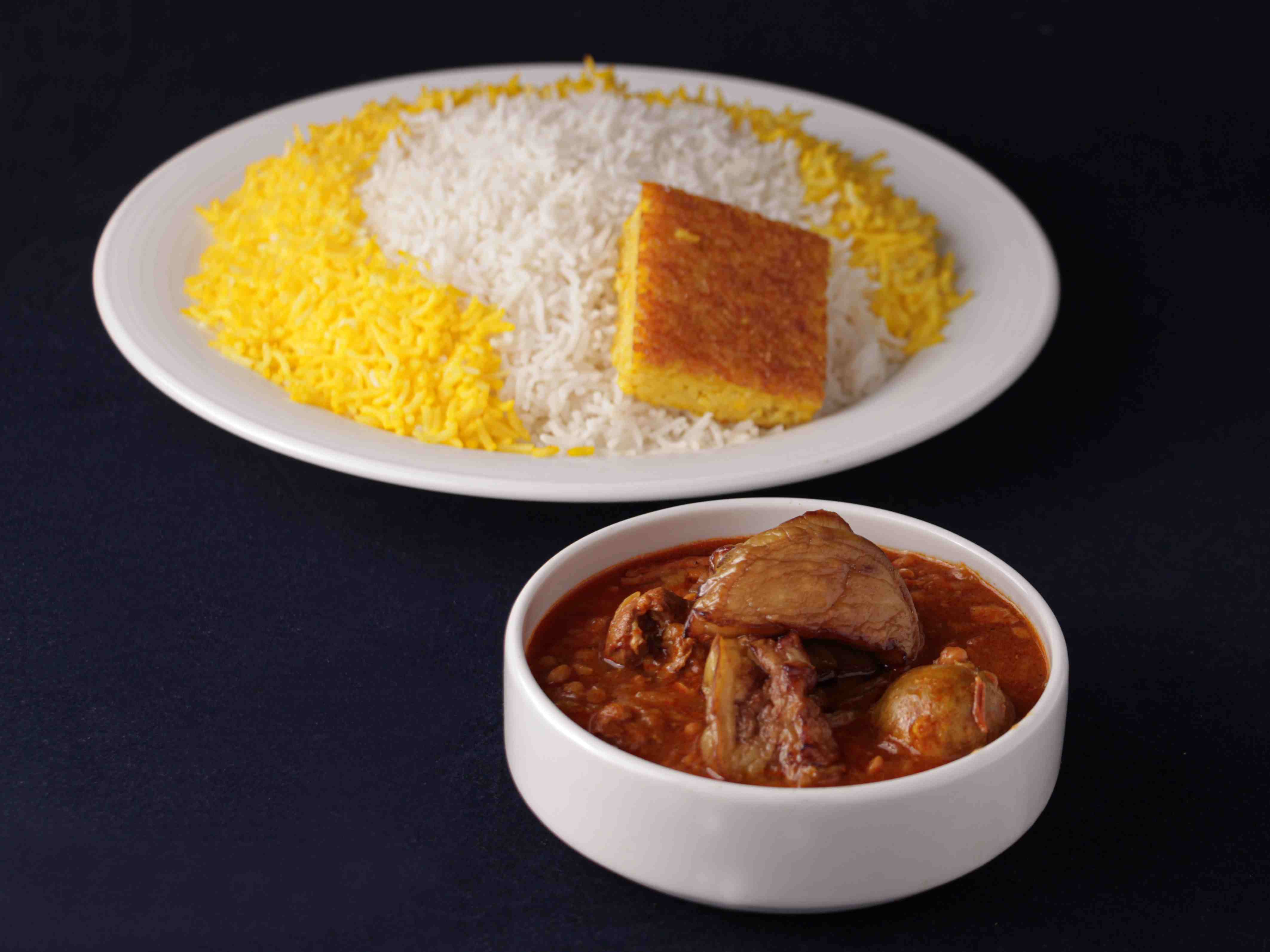 چلو خورش قیمه بادمجان