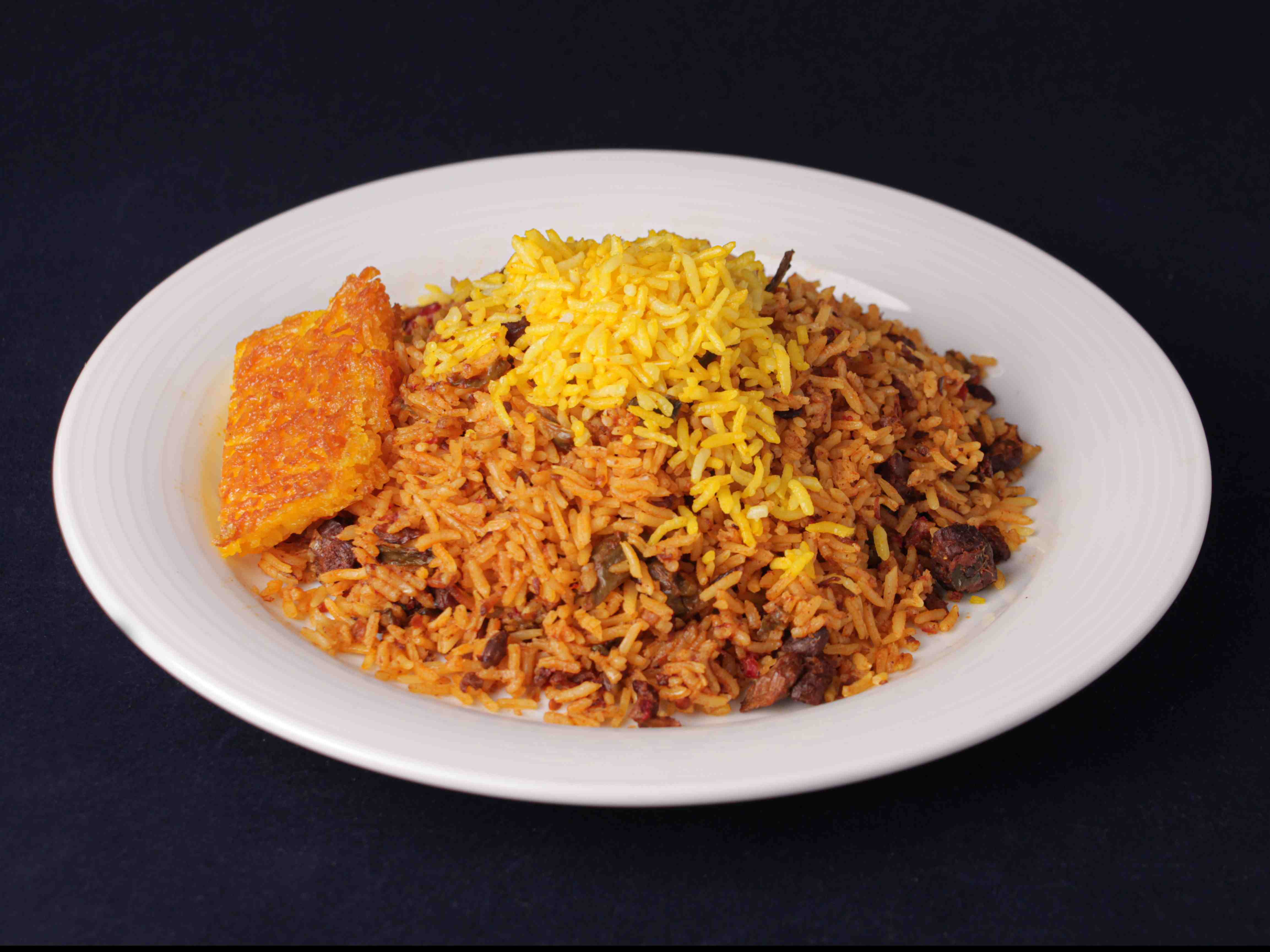 لوبیا پلو با گوشت گوسفندی