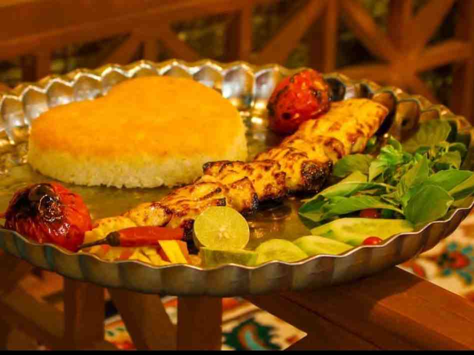 چلو جوجه کباب زعفرانی