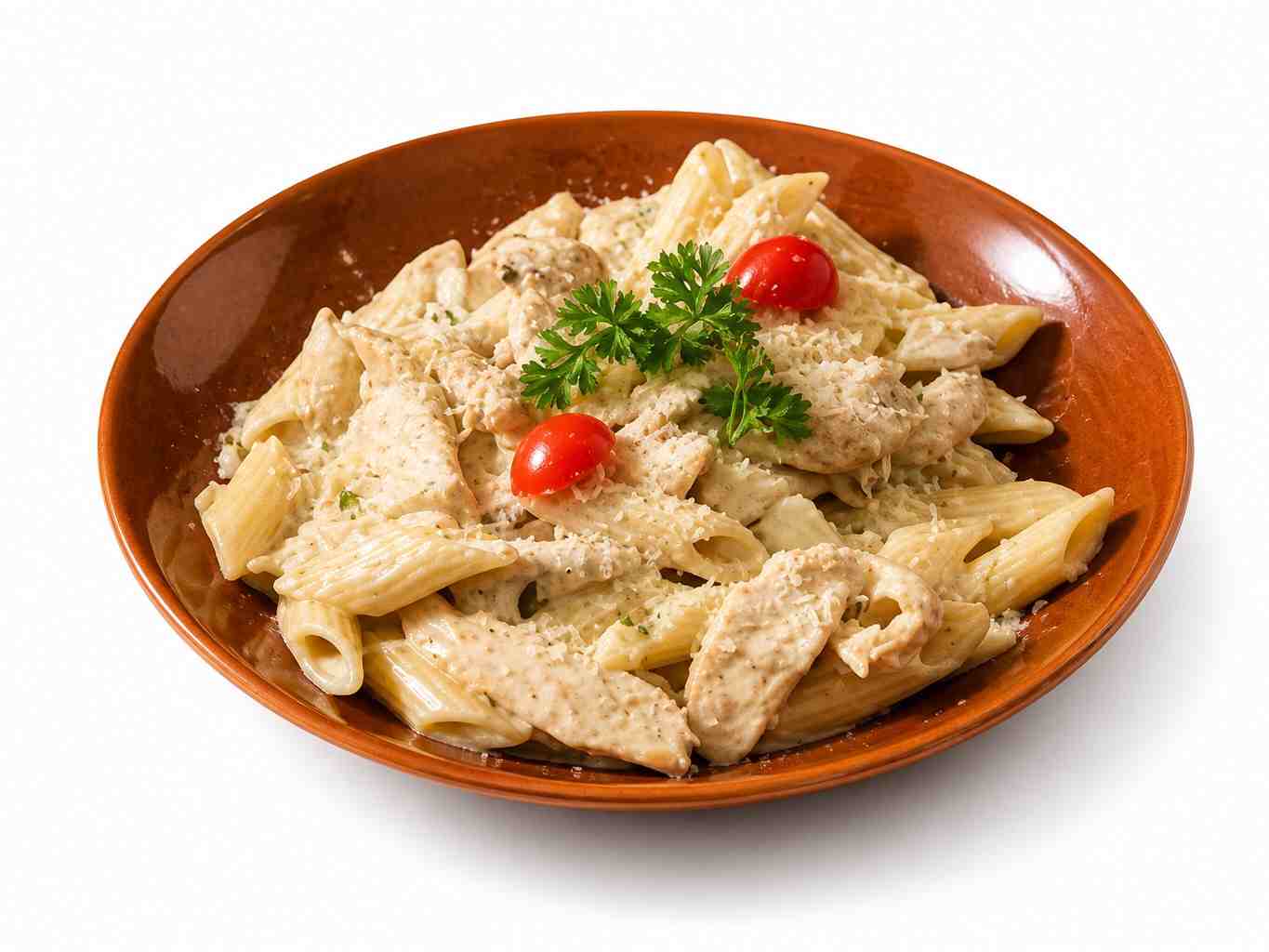پاستا مرغ و سس خامه