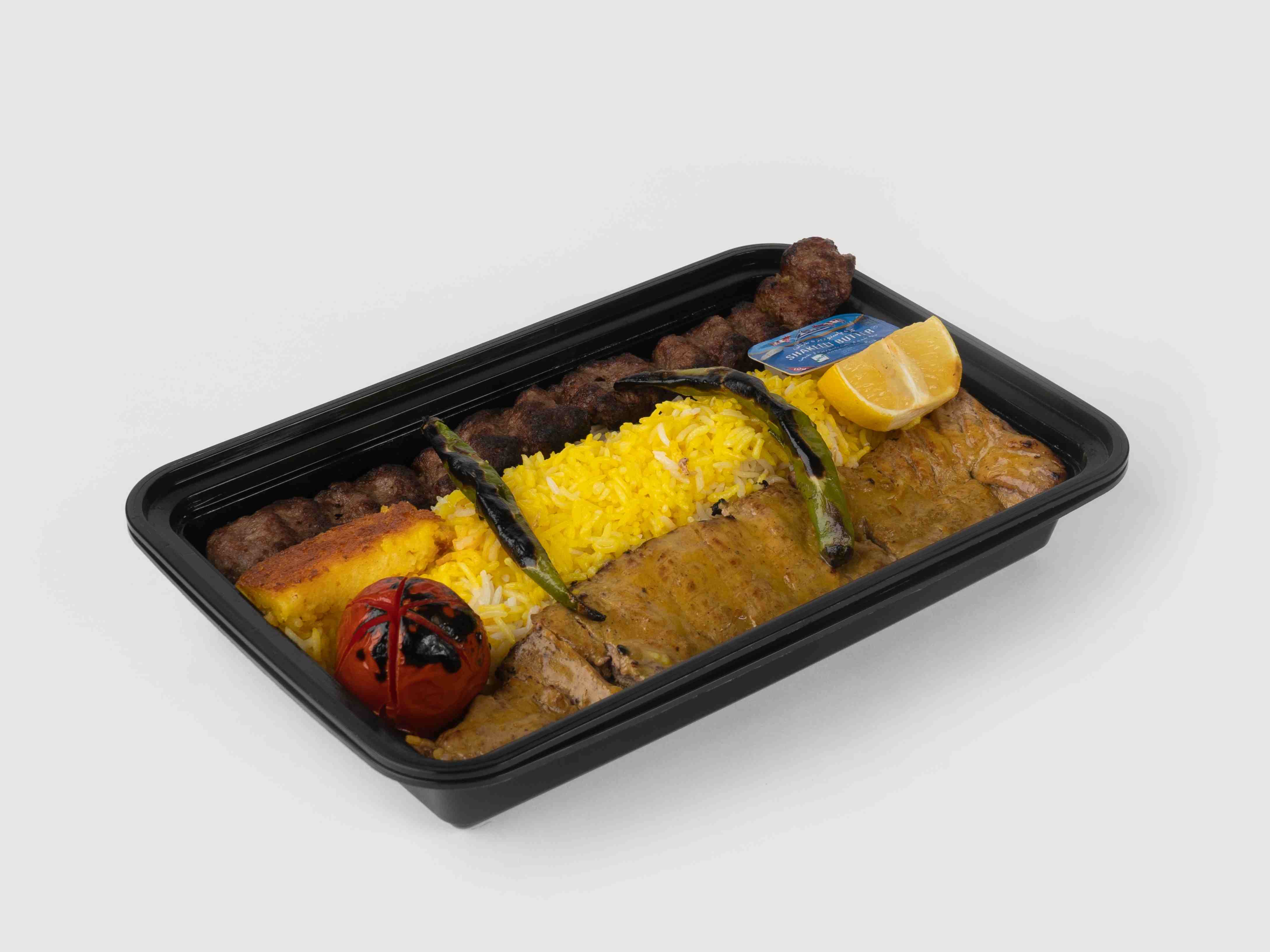 چلوکباب سلطانی معمولی والا (برگ150گرمی+لقمه90گرمی)
