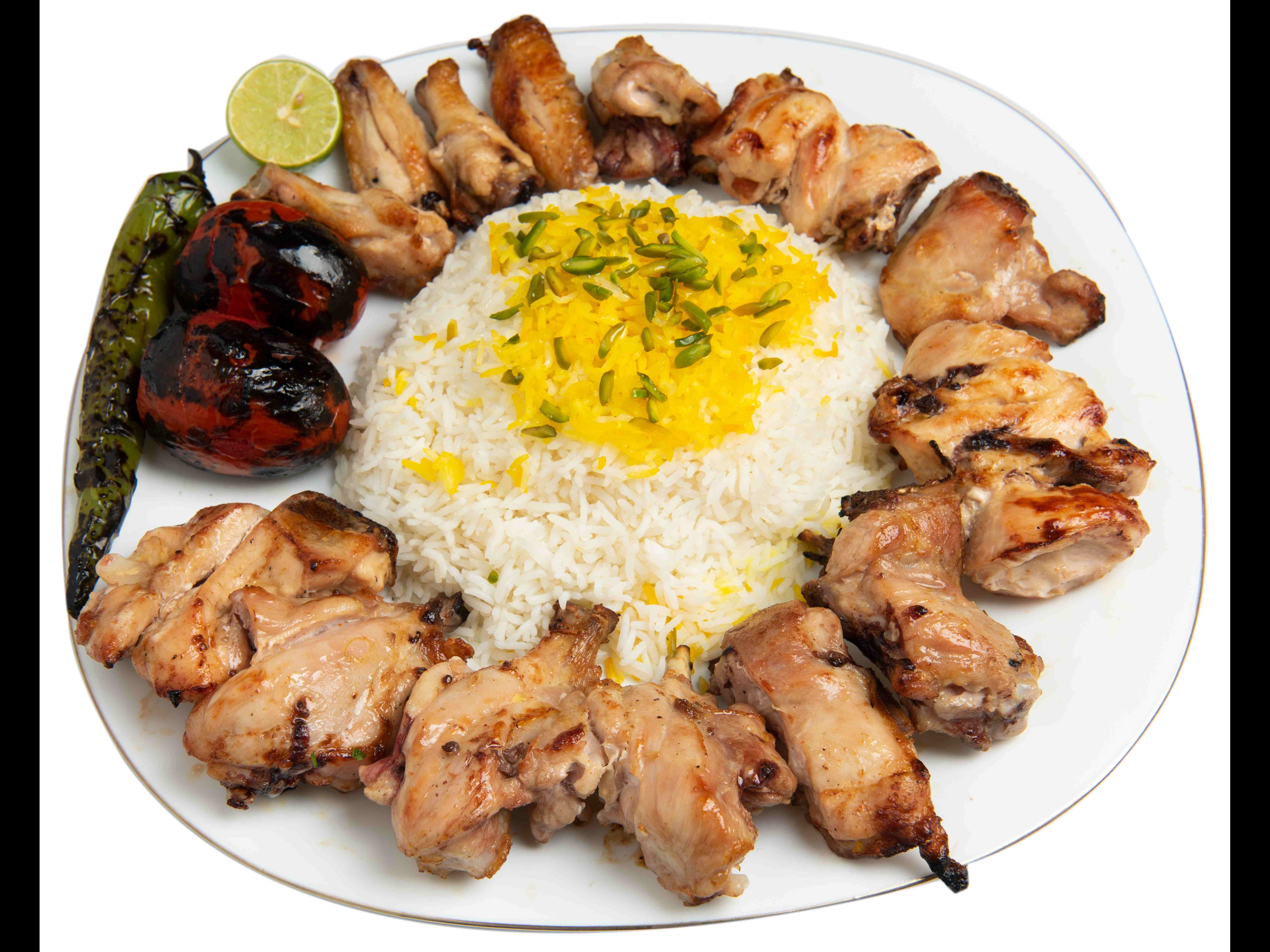 چلو جوجه کباب با استخوان