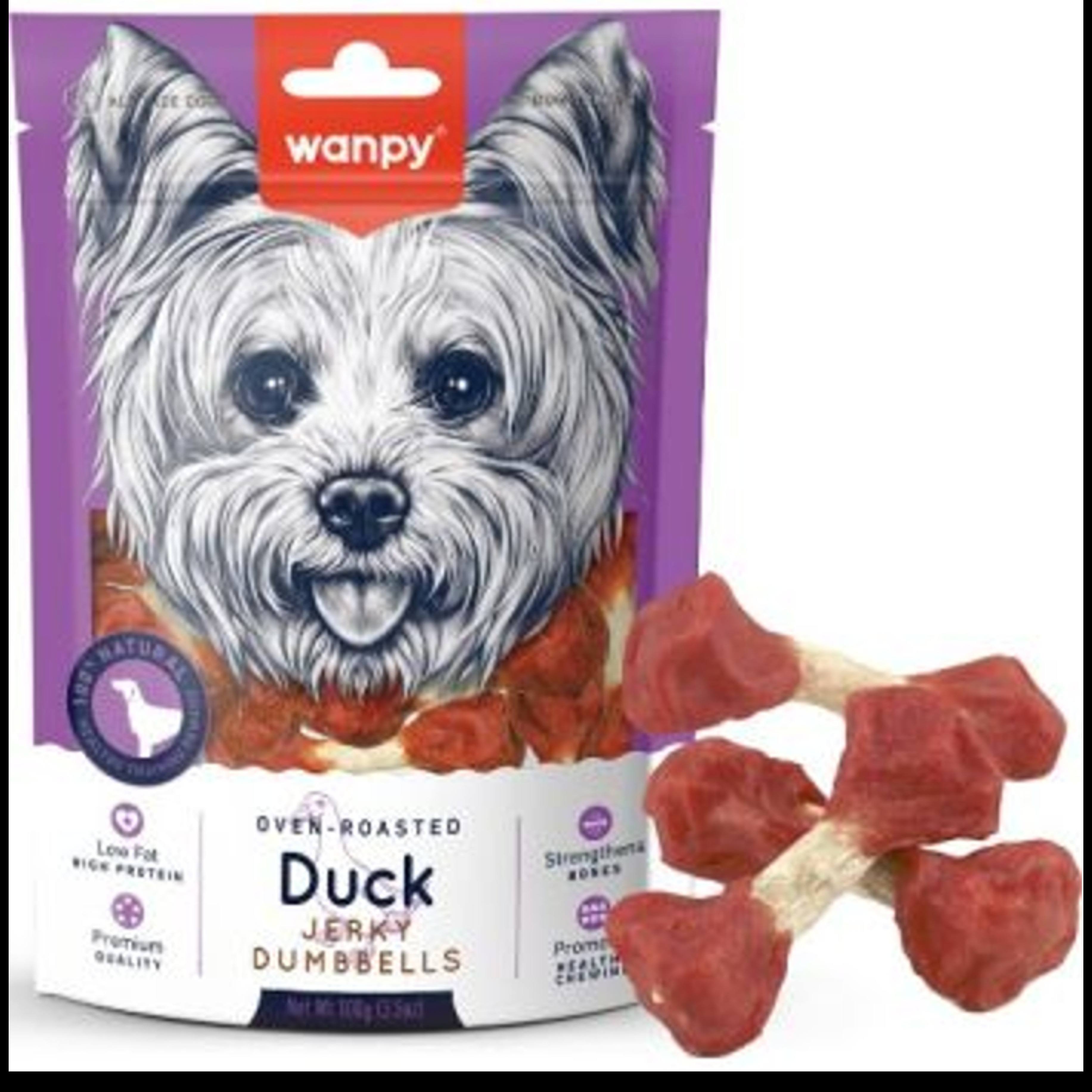 تشويقي سگ دمبلي اردک - Duck Jerky Dumbbells