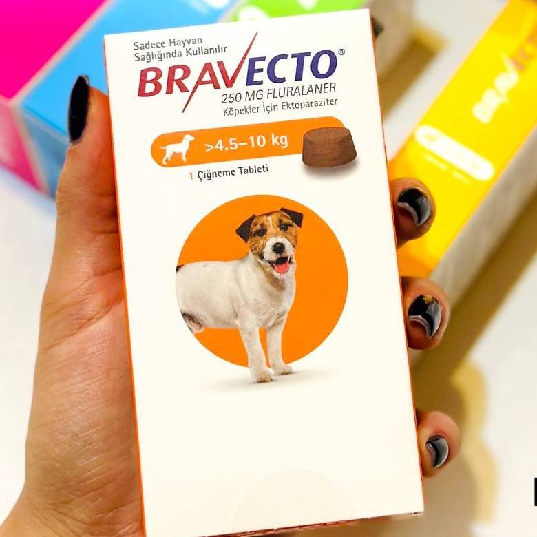 BRAVecto Orange دوز250mg براي وزن 4.5 تا 10 کيلو