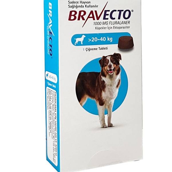 BRAVecto Blue دوز1000mg براي وزن 20 تا 40 کيلو