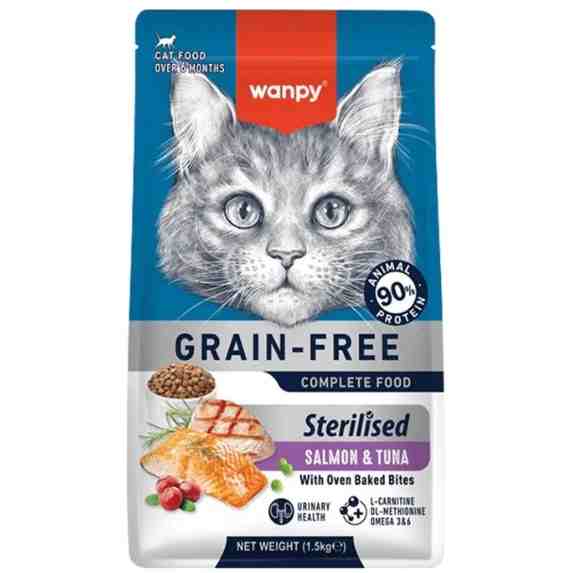 غذای خشک گربه عقیم شده ونپی با طعم سالمون و تن 1.5kg