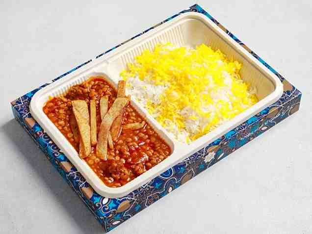 چلو خورشت قیمه سیب زمینی