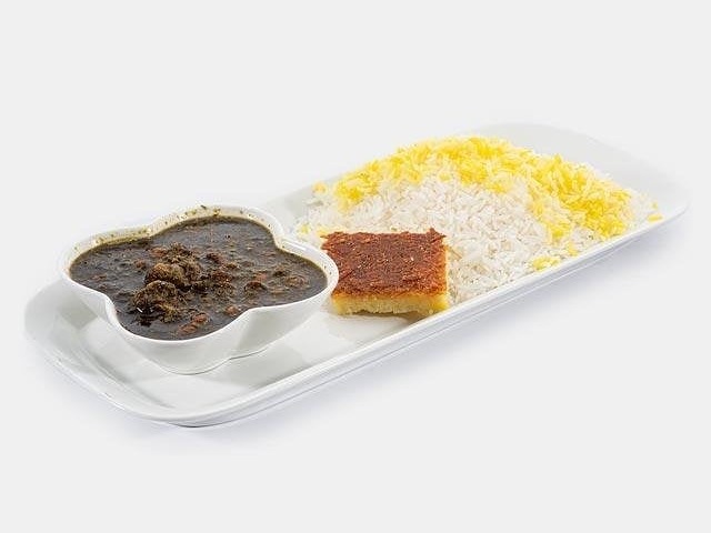 چلو خورشت قورمه سبزی