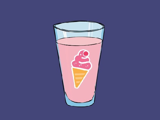 شیر توت فرنگی بستنی
