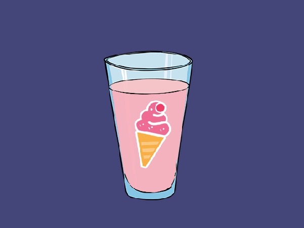 آب توت فرنگی بستنی