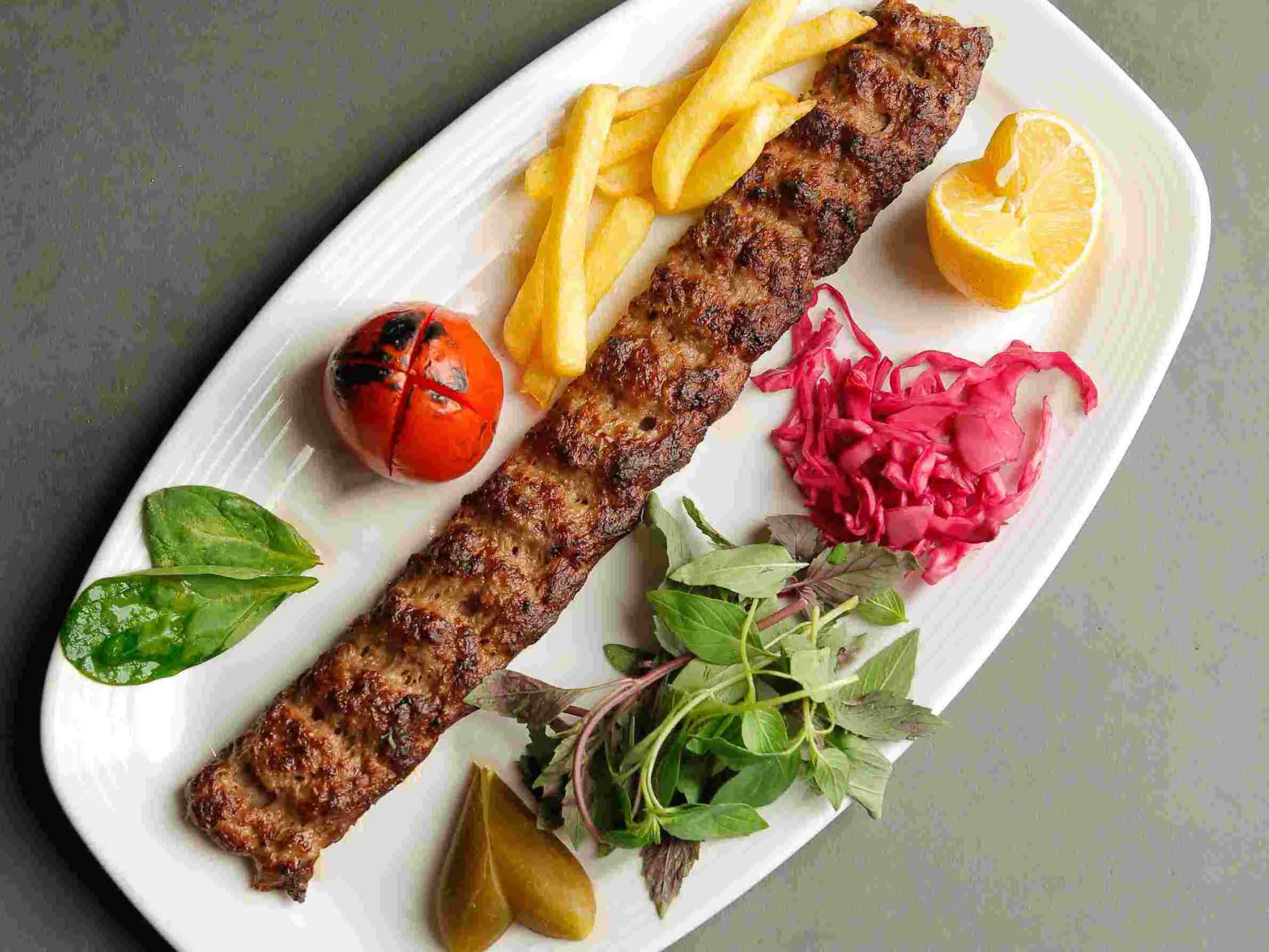 خوراک کباب لقمه با دورچین