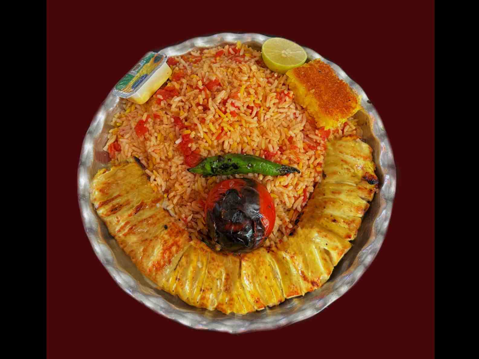 قاطی پلو جوجه کباب