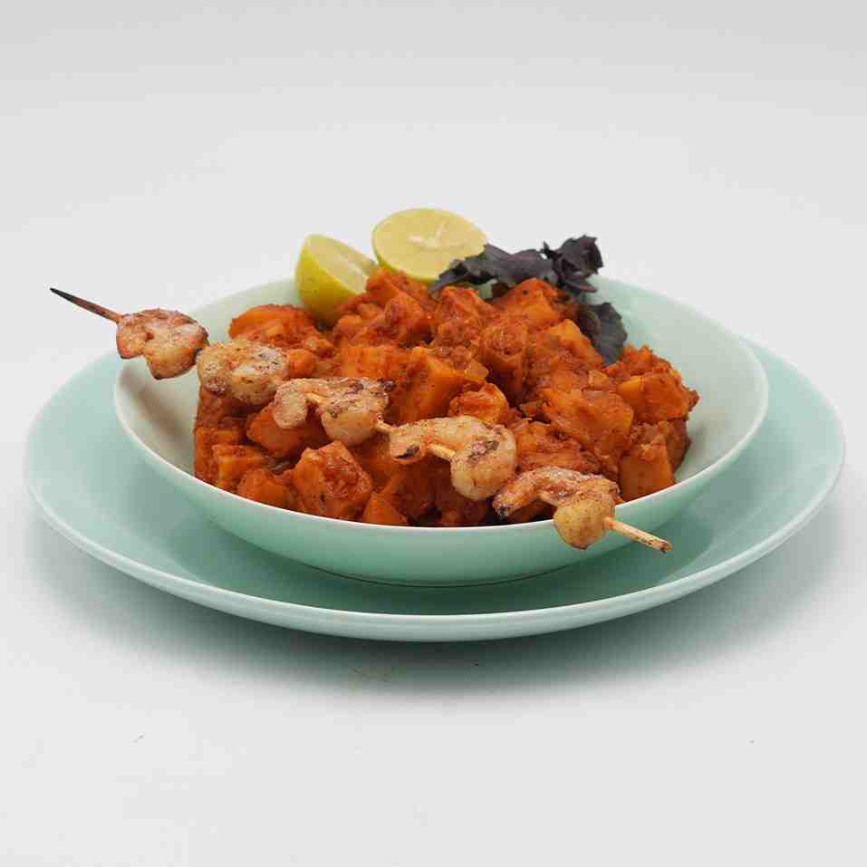 دوپیازه آلو میگو