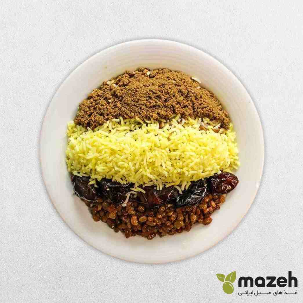 عدس پلو با گوشت
