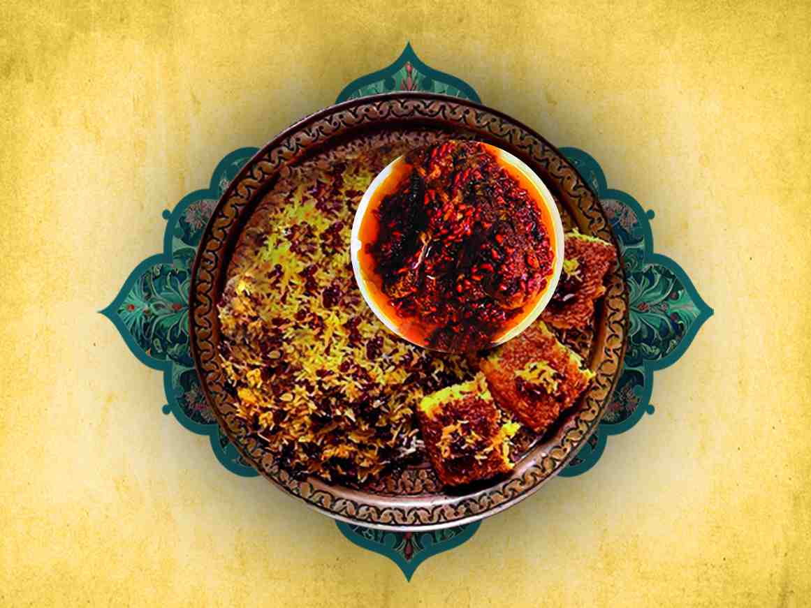 چلو ران مرغ ناردونی