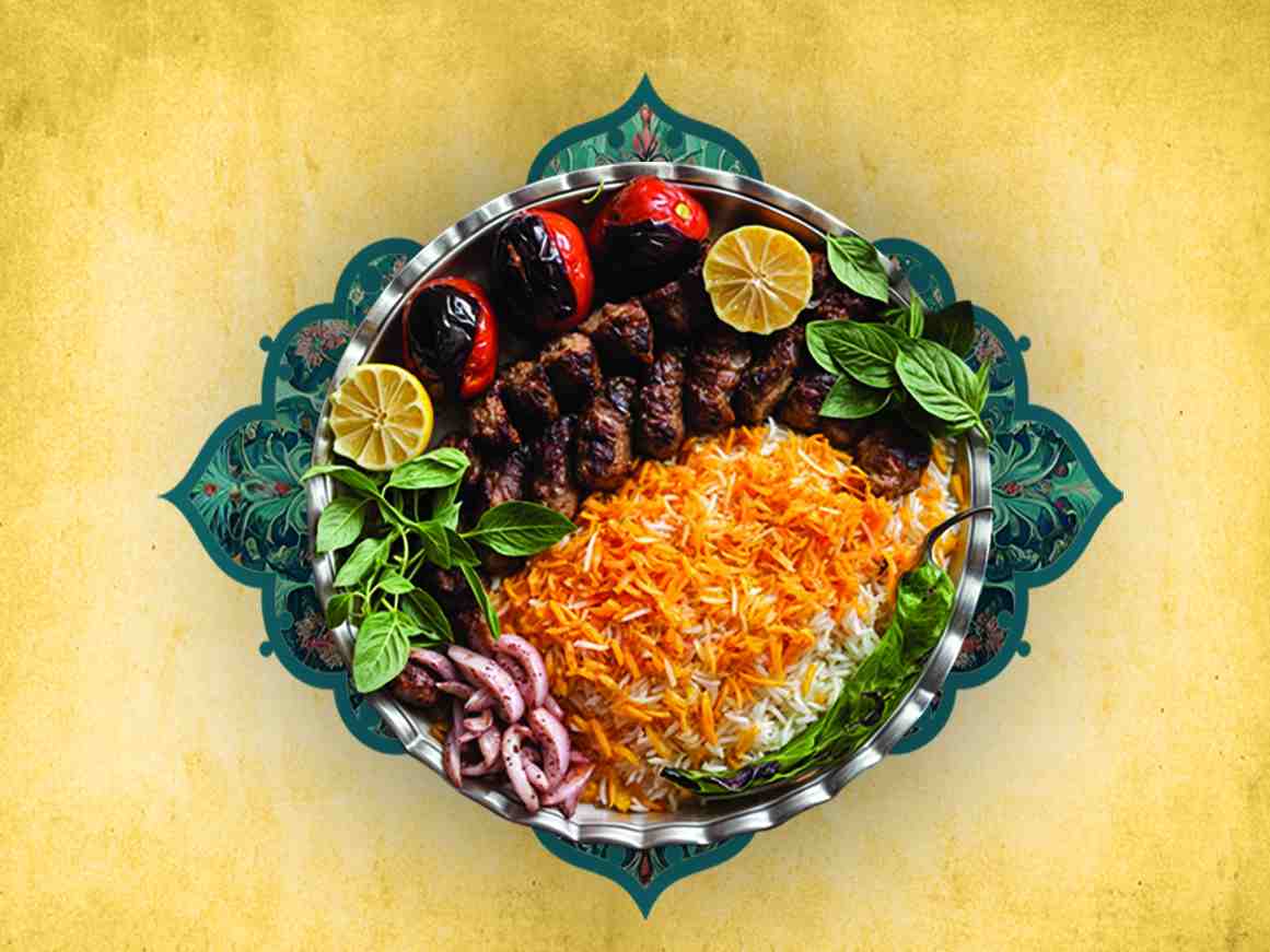 چلو کباب کوبیده (2سیخ)